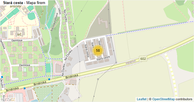 Stará cesta - mapa firem
