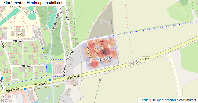 Stará cesta - mapa podnikání