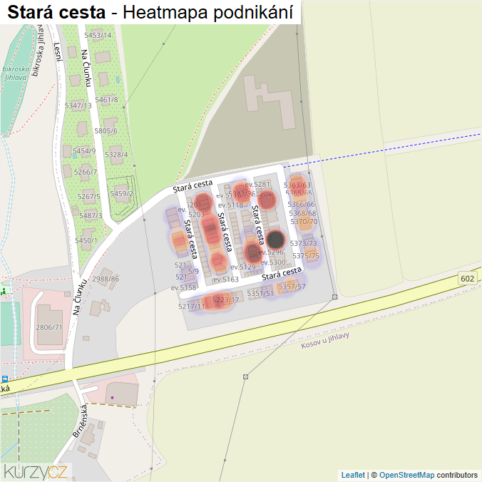 Mapa Stará cesta - Firmy v ulici.