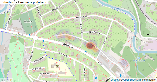 Stavbařů - mapa podnikání