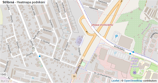 Stříbrná - mapa podnikání