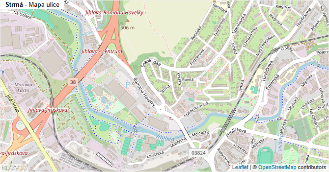 Strmá - mapa ulice