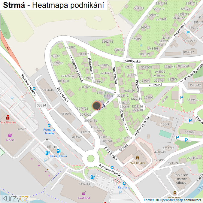 Mapa Strmá - Firmy v ulici.