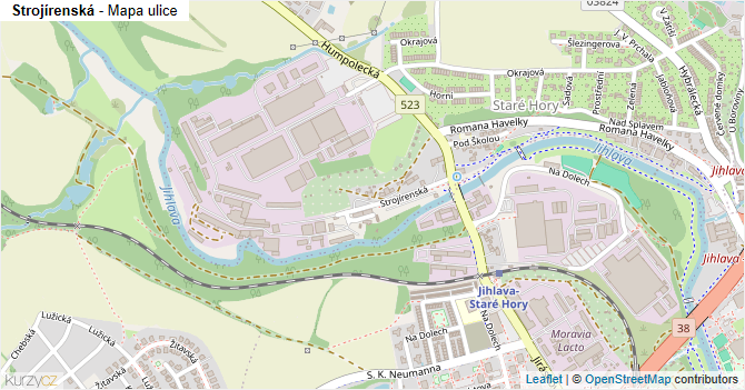 Strojírenská - mapa ulice