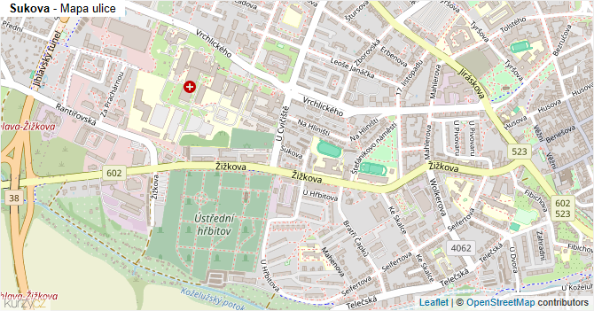 Sukova - mapa ulice