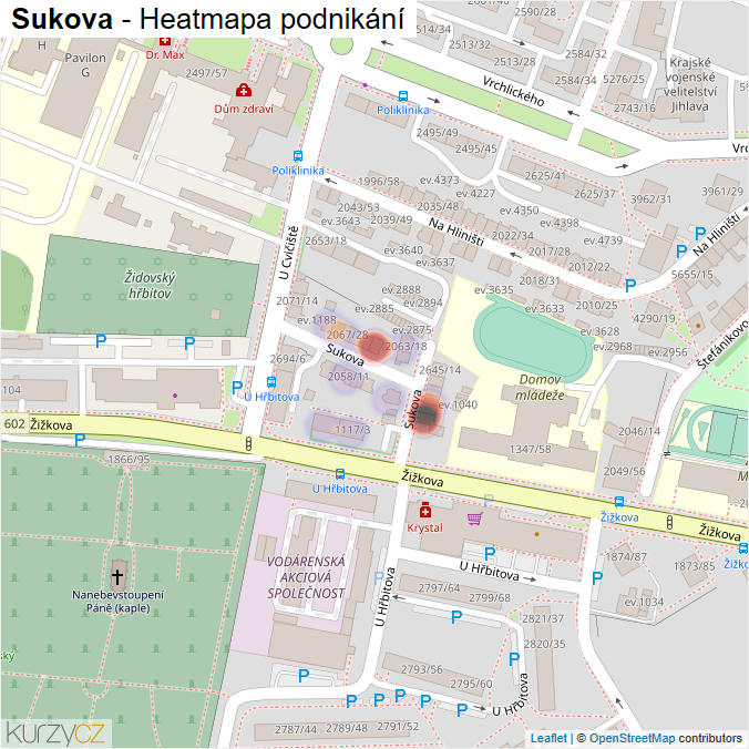 Mapa Sukova - Firmy v ulici.