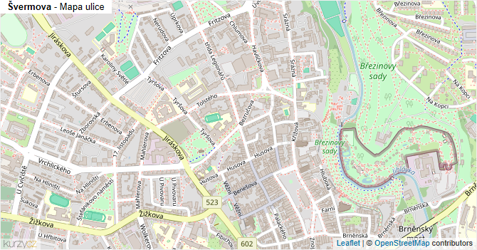 Švermova - mapa ulice