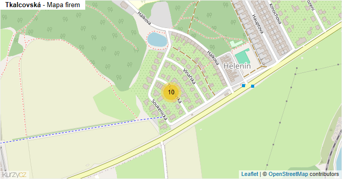 Tkalcovská - mapa firem