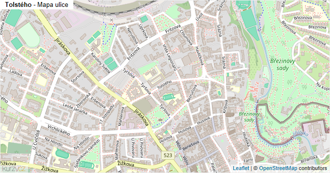 Tolstého - mapa ulice