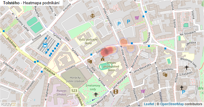 Tolstého - mapa podnikání