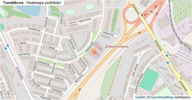 Tomáškova - mapa podnikání