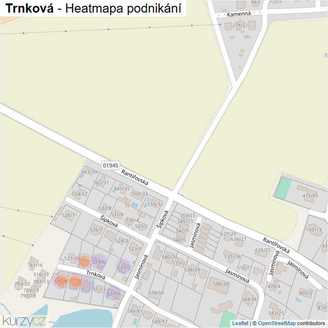 Mapa Trnková - Firmy v ulici.