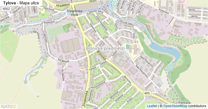 Tylova - mapa ulice