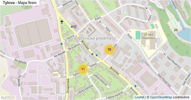 Tylova - mapa firem