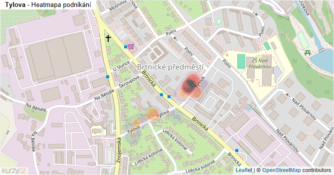 Tylova - mapa podnikání