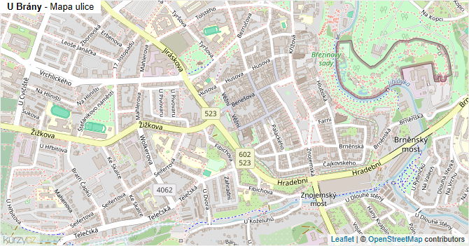 U Brány - mapa ulice