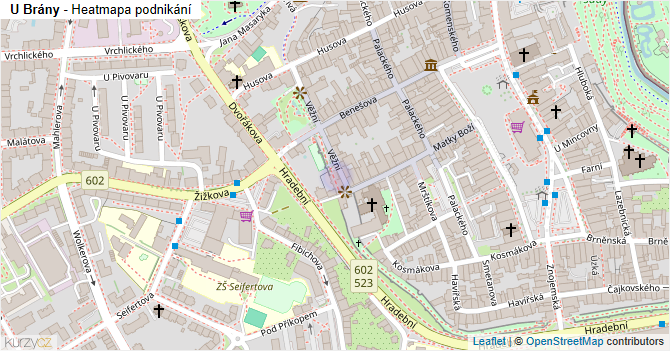 U Brány - mapa podnikání