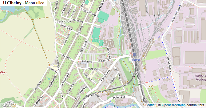 U Cihelny - mapa ulice