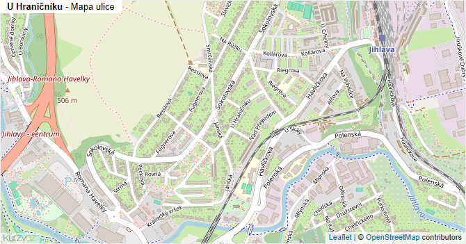 U Hraničníku - mapa ulice