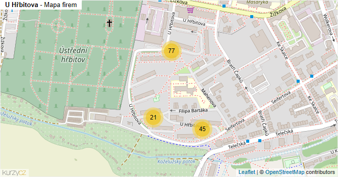 U Hřbitova - mapa firem
