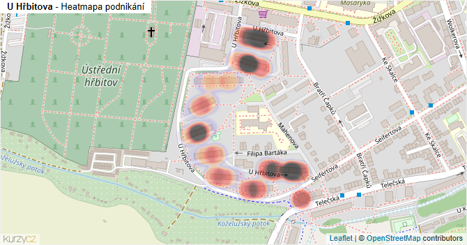 U Hřbitova - mapa podnikání