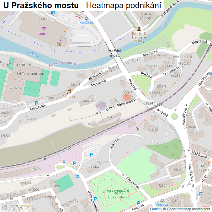 Mapa U Pražského mostu - Firmy v ulici.