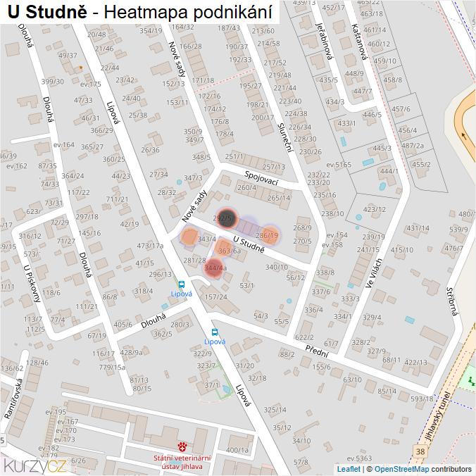 Mapa U Studně - Firmy v ulici.