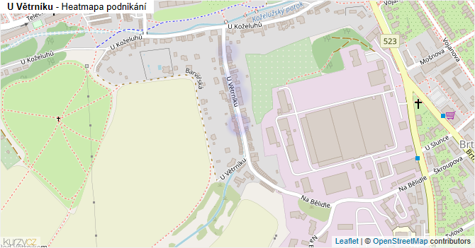 U Větrníku - mapa podnikání