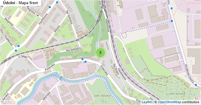 Údolní - mapa firem