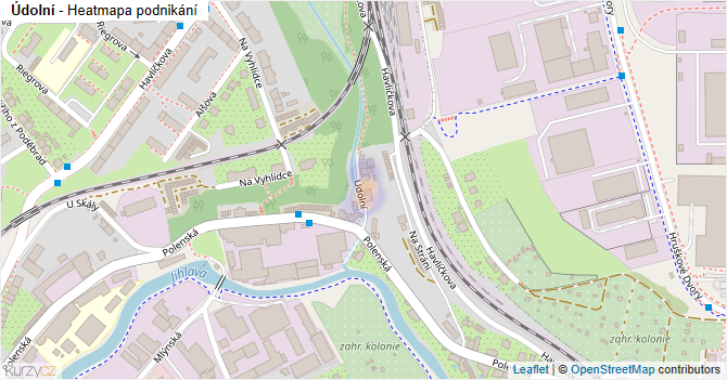 Údolní - mapa podnikání