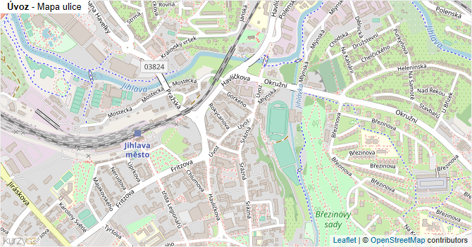 Úvoz - mapa ulice