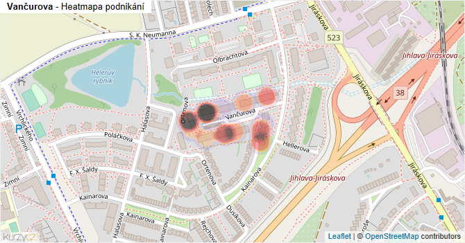 Vančurova - mapa podnikání