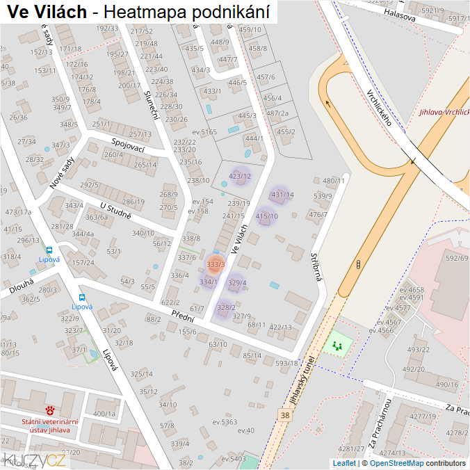 Mapa Ve Vilách - Firmy v ulici.