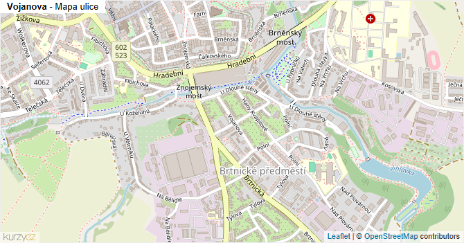 Vojanova - mapa ulice