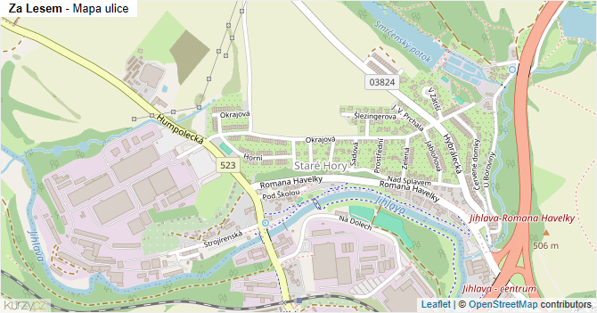 Za Lesem - mapa ulice