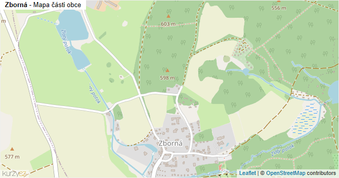 Zborná - mapa části obce