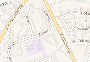 Zimní v obci Jihlava - mapa ulice