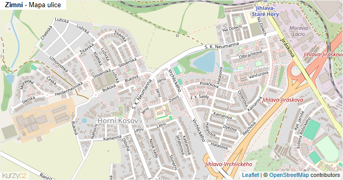 Zimní - mapa ulice