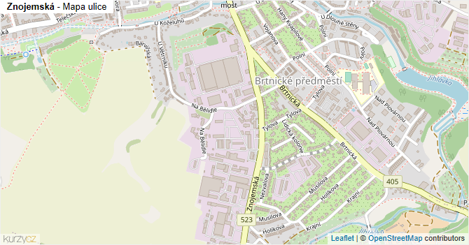 Znojemská - mapa ulice