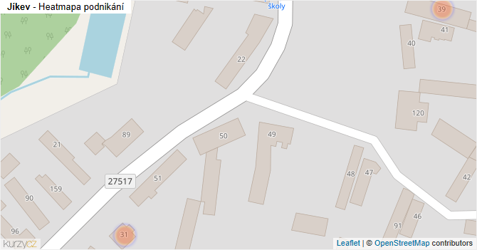 Jíkev - mapa podnikání