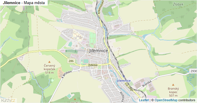 Jilemnice - mapa města