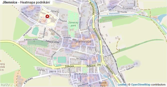 Jilemnice - mapa podnikání