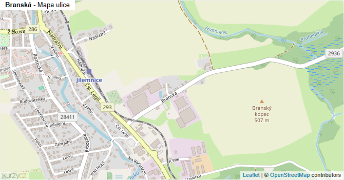 Branská - mapa ulice