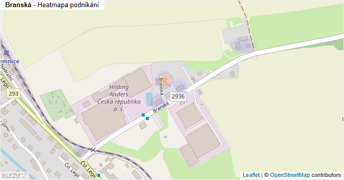 Branská - mapa podnikání