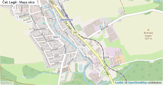 Čsl. Legií - mapa ulice