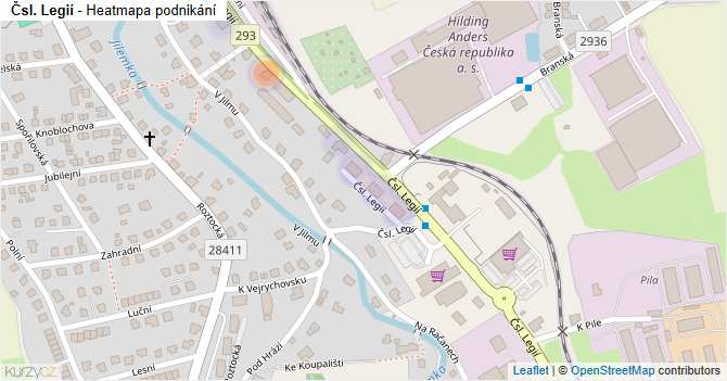 Čsl. Legií - mapa podnikání