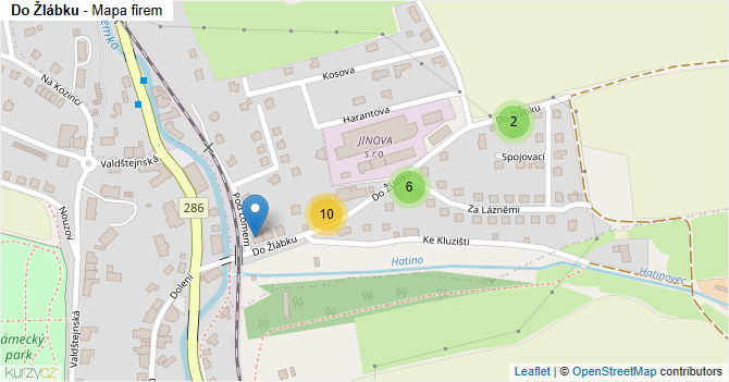 Do Žlábku - mapa firem