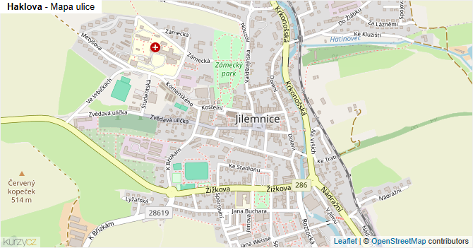 Haklova - mapa ulice