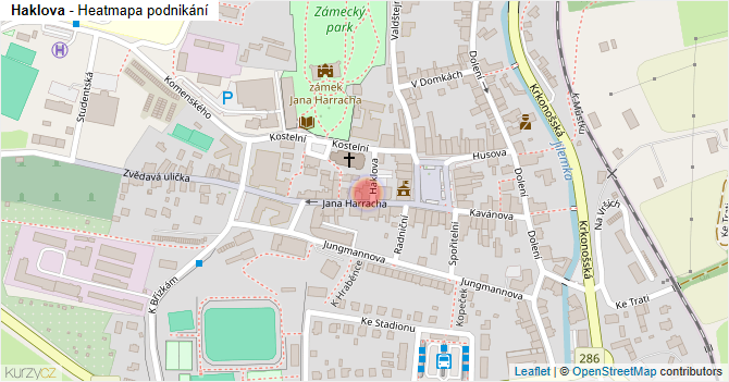 Haklova - mapa podnikání