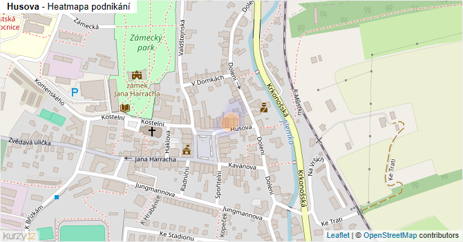Husova - mapa podnikání